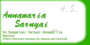 annamaria sarnyai business card